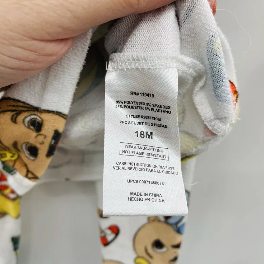 Cocomelon Unisex Size 18 Months Fleece Character 2 Piece Pajama Set JJ Nina‎